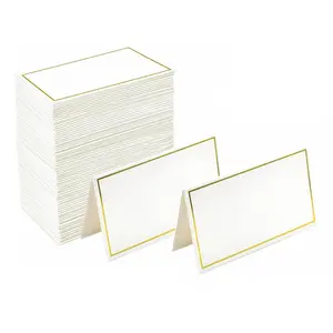 Set of 50pcs Luxurious Gold Rimmed Place Cards Name for Event Party
