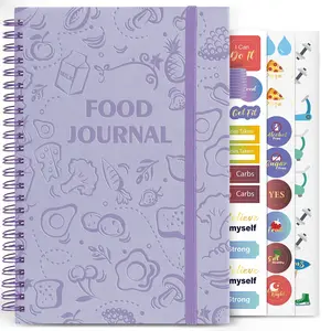 Food Journal for Women Weight Loss Journal Wellness Meal Planner A5 Size Food Dairy Calories Counter Book Hardcover Workout Planner Tracking Progress Undated-Purple