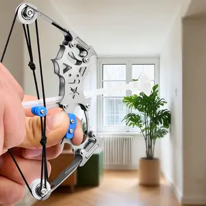 5.9-inch Mini Compound Bow Set, Including Ten Suction Cup Arrows, Made Of Stainless Steel, Durable, Suitable For Shooting Practice, Suitable For Both Men And Women, Holiday Gift Mini Bows Archery Bow Sets Mini Archery Bows
