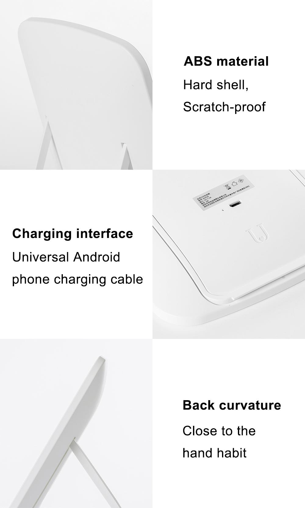 Jordan judy LED makeup mirror Monochrome/Tri Color Intelligent portable desktop led light rechargeable folding light mirror