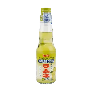 SHIRAKIKU Yuzu Japanese Ramune Soda 200ml - Unique Citrus Flavor, Refreshing Drink