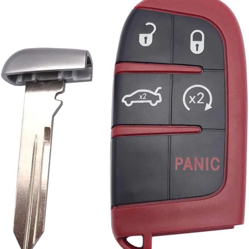 Replacement Key Fob Cover Case fit for 2016 2017 2018 2019 2020 Dodge Charger Challenger Jeep Grand Cherokee Compass Cherokee Renegade Patriot Grand Comander Keyless Entry Remote Key Fob Shell