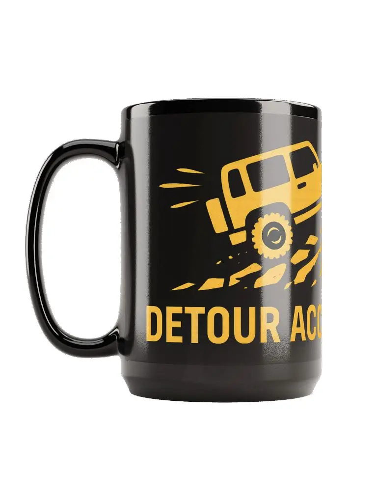 Detour Accepted Ceramic Coffee Mug, 12 oz Insulated Drinkware for Daily Use
