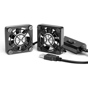 Dual 40mm USB Fan with 3 Speeds Adjustable 5V PC Fan Max 5500RPM 40mm * 40mm * 25mm Mini Case Fan Quiet Computer Fan Compatible for PC, TV Box, Router, Xbox, PlayStation