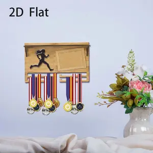 1set sport running Versatile Creative Medal Display Rack Trophy Shelf, Wooden Sports Medal Holder- Wall Mounted Display Stand, Hanging Organizer, Perfect Gift For Easter Valentine's Day, Birthday, wedding, Father's Day Mother's Day