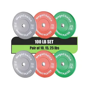 2-Inch Rubber Weight Plates 37.5 LB 100LB,160LB 210LB 300 LB Set Options– Weight Plates For Barbell,CrossFit & Strength Training 2.5LB/5LB/10LB/15LB/25LB/35LB/45LB Rubber Bumper Plates Options  Bumper Weight Plates,2-Inch Ru