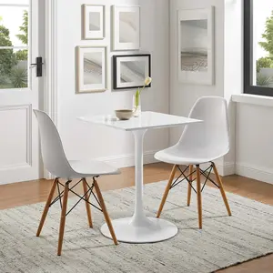 Modway Lippa 24" Square Wood Top Dining Table in White