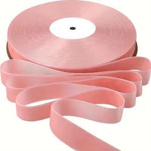 Velvet Ribbon 2.54 Cm X 22.86 M, Vintage Nylon Velvet Ribbon with Spool, Ideal for Gift Wrapping, Bouquets, Wedding Decorations