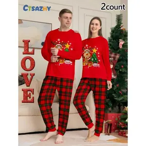 Limited Edition Christmas Pajamas Set, Couple & Family Matching Sleepwear, Plaid Pants, Long Sleeve Top, Fall Winter Casual Wear