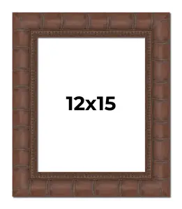 12x15 Brown Wide Bamboo Picture Frame - UV Acrylic, Foam Board Backing, Hanging Hardware