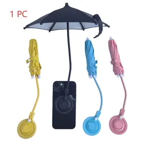 Magnetic Phone Sunshade Umbrella, Mini UV Protection Rain Umbrella, Rotating Metal Handle Soft Pole, Compact Travel Parasol, Lightweight Umbrella
