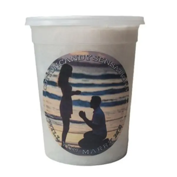 Will You Marry Me Gourmet Cotton Candy - Cotton Candy Sensations 200+ Flavors - Fun Treats - Engagement Party Favors
