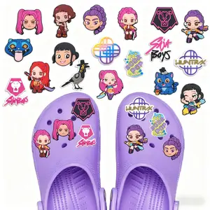 Unisex K-Pop Shoe Charms & Decorations, PVC Material, Perfect for Christmas Parties, Versatile Footwear Accessories