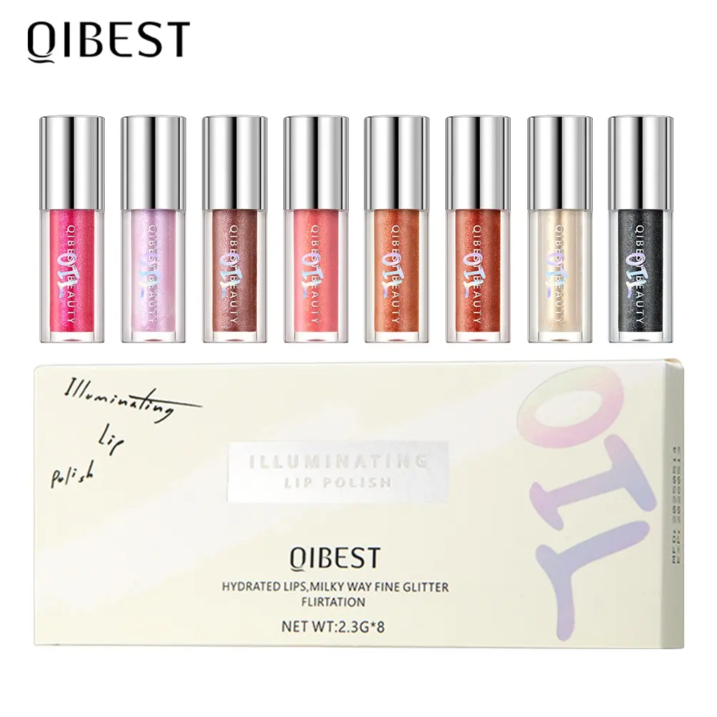 8-Pack Long-Lasting Pearl Shimmer Lip Gloss, Hydrating Lip Oil Makeup for Women and Girls, Perfect Moisturizing Glitter Lip Balm Shine