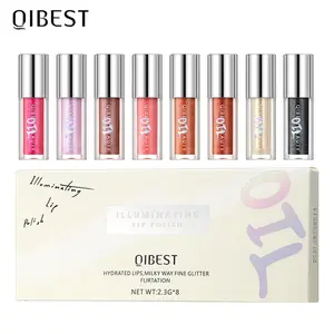 8-Pack Long-Lasting Pearl Shimmer Lip Gloss, Hydrating Lip Oil Makeup for Women and Girls, Perfect Moisturizing Glitter Lip Balm Shine