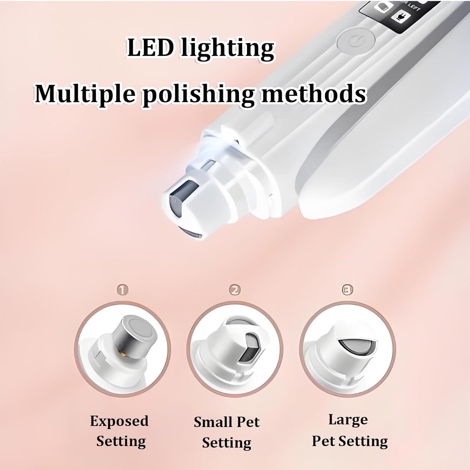 2 in 1 Dog Nail Trimmers & Clippers with LED Lights & Display,Splash Guard,Multiple Grinding Methods, Ultra-Quiet,USB Rechargeable, for Small, Medium, and Large Cats & Dogs