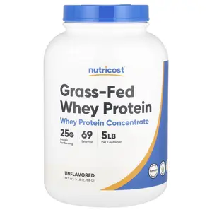 Nutricost Grass-Fed Whey Protein Concentrate, Unflavored, 5 lb (2,268 g)