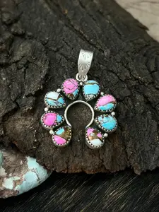 Handmade Sterling Silver Cotton Candy Naja Pendant "Signed Nizhoni"