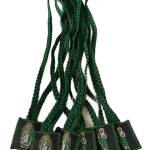 St Jude & our lady of Guadalupe rope scapular necklace Cross Medallion Pendant Knot Pendant
