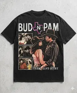 Bud N Pam Short Sleeve Tee, Urban Cowboy Vintage Western  T-Shirt, Retro Rodeo Graphic Tee, Country Concert Outfit