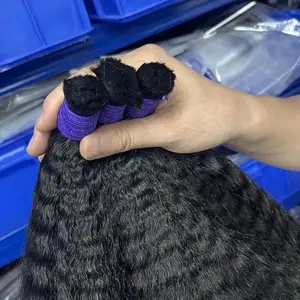 RAW Cambodian Kinky Bulk Braiding Hair - High Quality Boho Braids Bulk ; Loose ; Wave Human Hair for Braiding
