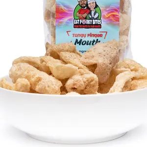 2-Bag Bundle - Tangy Finger Mouth Flavored Fried Pork Rinds Protein Snack Bite Crunchy Salt