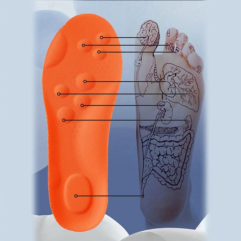 1/2/4Pairs Latex Sport Insoles Soft High Elasticity Shoe Pads Orthotic Breathable Shock Absorption Cushion Arch Support Insole COSYLEE