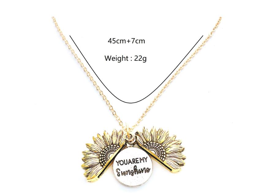 Personalized Sunflower Double Initial Necklace, Gold Letter Necklace, Gift for Her, Mother’s Day Gift