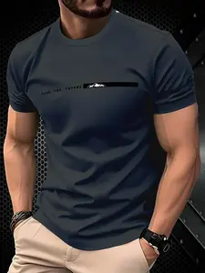 Men's Minimalist Modern T-Shirt - Deep Navy Everyday Essentials - Breathable Crew Neck Casual Shirt for Office & Away - Machine Washable Base Top, Summer Wear, Stylish Design, Durable Fabric, Short Sleeves, Summer Essentials, Menswear, Round Neck