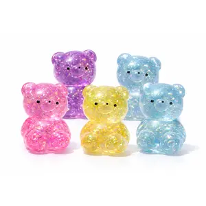 Jelly Bear Squishy Soft Clear Glitter Gel