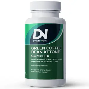 【DN】Green Coffee Bean Extract Supplement, Energizing Green Coffee Extract with 50% Chlorogenic Acid for Antioxidant, Raspberry Ketone, 60 Capsules