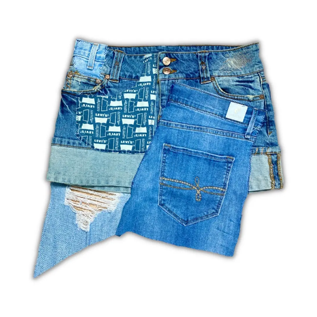 Women’s Reworked Deconstructed Denim Mini Skirt