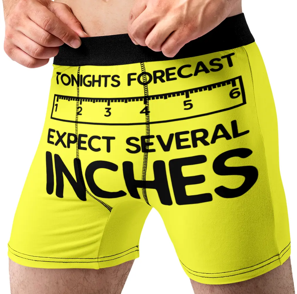 Random Stock Apparel Expect Several Inches Funny Men's Boxer Briefs Novelty Underwear