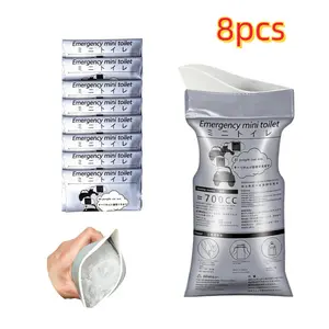 8-Pack Unisex Disposable Emergency Urine & Vomit Bags (2-in-1) — Portable, Leak-Proof Urination Bags Suitable for Men, Women, Children, the Elderly, and Patients — Ideal for Travel, Camping, Car Use, and Motion Sickness Situations