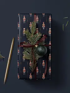 Nutcracker Wrapping Paper, Holiday Gift Wrap, Christmas Wrapping Papers, Xmas Festive Damask Decor