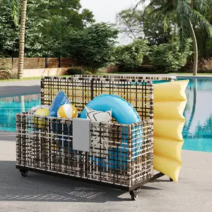 Outdoor Pool Float Storage Box – Durable Patio Organizer Bin for Pool Accessories, Toys & Garden Equipment – Ideal for Backyard, Patio & Deck – Spacious Outdoor Storage Solution