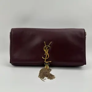Pre-owned Yves Saint Laurent YSL leather wallet handbag red
