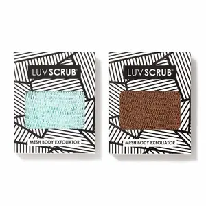 LUV SCRUB INDIAN SUMMER DUO Authentic African Exfoliating Mesh Sponge,Ghana Loofah Washcloth Scrubber for Smooth Skin, Body Exfoliator Korean Scrub for Bathroom,Estheticians, Waxing salons, Spa, Gym, Allure Best of Beauty Award Winner