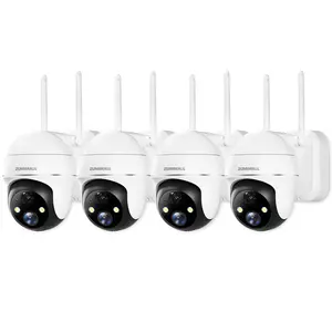 ZUMIMALL Security Cameras Wireless Outdoor WiFi with 360° PTZ, 2K Battery Cameras for Home Security, Spotlight & Siren/PIR Detection/3MP Color Night Vision/2-Way Talk/IP66/Clou/Alexa