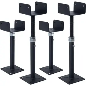 4 Pack Mini U-Screw Jack for 4x2, 4x4, 4x6 Joists - Telepost with U-Head, U-Jack, U-Post Jack, 9-13 Inch Adjustment