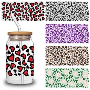 5 Sheets Black White UV  Stickers Decoration Supplies Design Waterproof Rub on Transfers Inspiring Words Decor Valentine uv  transfer sticker film dtf heat Bear Iron-On