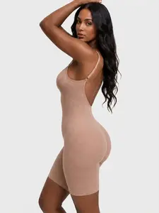 Sculpt Touch Women’s Seamless Open Back Shapewear Bodysuit Tummy Control Butt Lifting Body Shaper Low Back Compression Full Bodysuit
