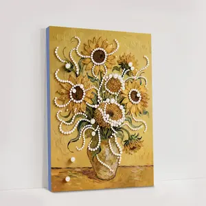 Romantic Sunflower Diamond Painting Cross Stitch Kit, 40x50cm Unframed Cartoon Pearl Art, DIY Handmade Valentine's Day Gift