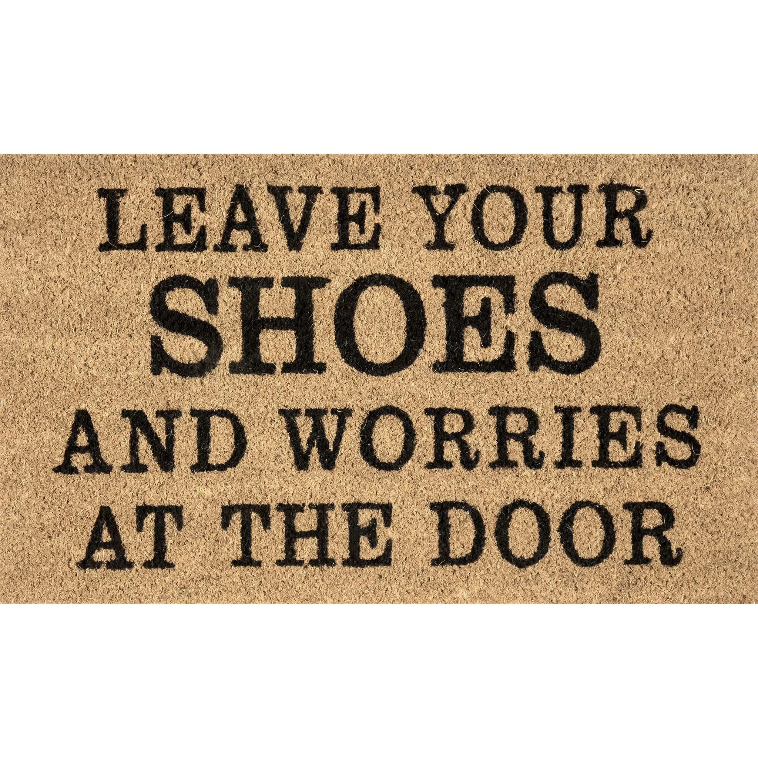 Nuloom Coir Entrance Doormat - "Leave Shoes and Worries" Design, Anti-Wear Floor Mat for Home Entryway, Anti Wear Doormats Nuloom Coir Entrance Doormat - "Leave Shoes and Worries" Design, Anti-Wear Floor Mat for Home Entryway, Anti Wear Doormats
