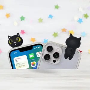Black Lucky Cute Cat Buddy Hipper for Kindle and E-readers, Phones and laptops or monitors