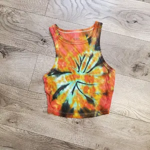 Women's Small Cropped Tank Spiral Ice Dyed