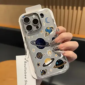 The phone case is suitable for iPhone 17, iPhone 16, iPhone 15, iPhone 14, iPhone 13, iPhone 12. It is a cute space-themed protective case, suitable for women and girls for daily use and travel, featuring a solar system planet design