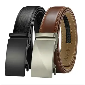 HAGIG Geniune Leather Ratchet Belt Men 2 Pack - Customizable Fit, Effortless Style (35mm)