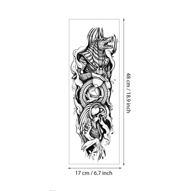 Ancient Myth Pattern Temporary Tattoo Sticker, 6 Sheets Long Lasting Fake Tattoo Sticker, Body Art Sticker for Arm & Leg