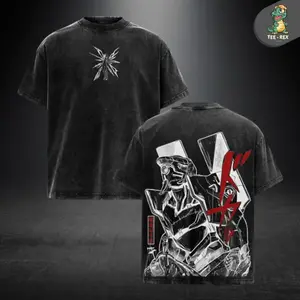 Rei Ayanami - Evangelion Anime Tee Washed Graphic Tee Vintage Tees Tshirt Men Shirts Men Streetwear Graphic Tee Trendy T-shirts Fall Outfits Gift for Men MNY 5HE